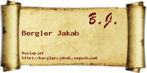 Bergler Jakab névjegykártya